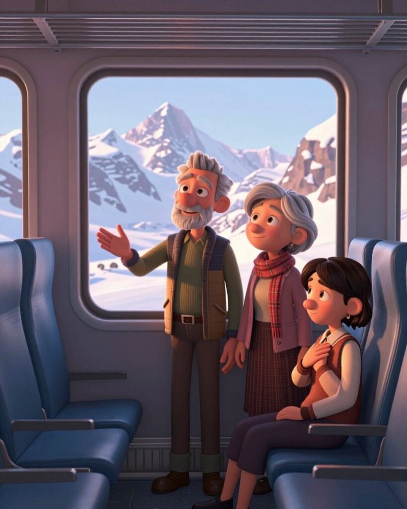 Ehepaar verschenkt den besten Fensterplatz der Bergbahn an Fremde