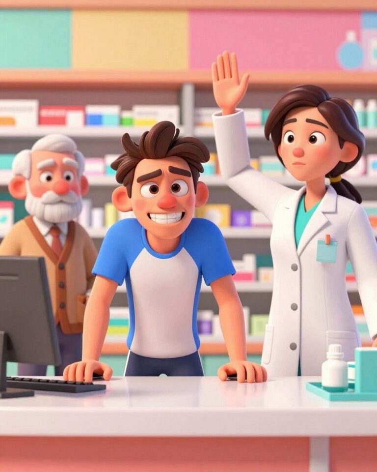 Er drängelte sich vor einem alten Veteranen in die Apothekenschlange